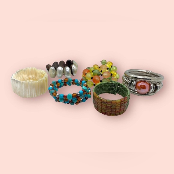 Retro Colourful Beaded Bracelets Mixed Jewelry Lot - Picture 4 of 7